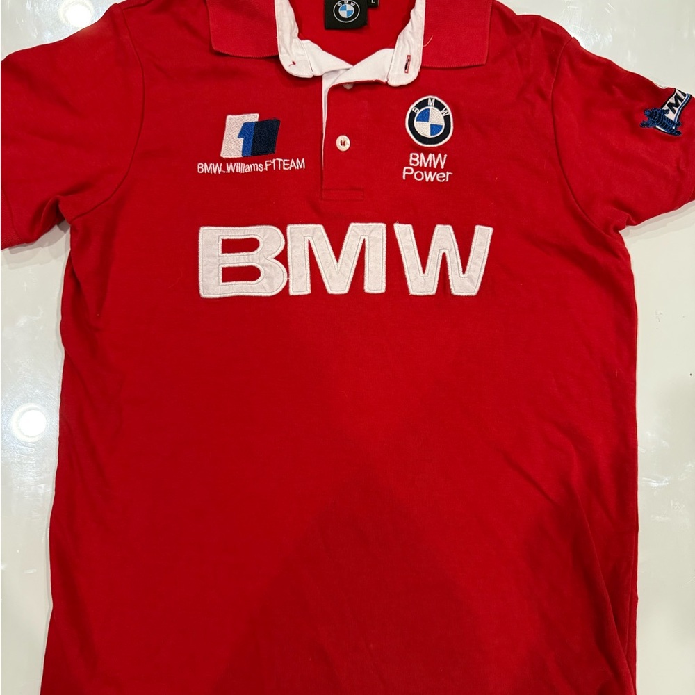BMW Men’s Polo Shirt in Vibrant Red